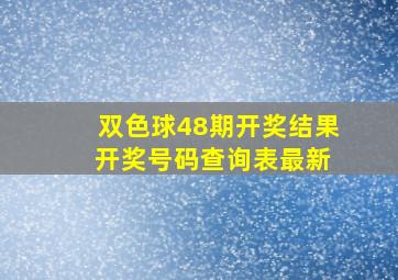 双色球48期开奖结果 开奖号码查询表最新